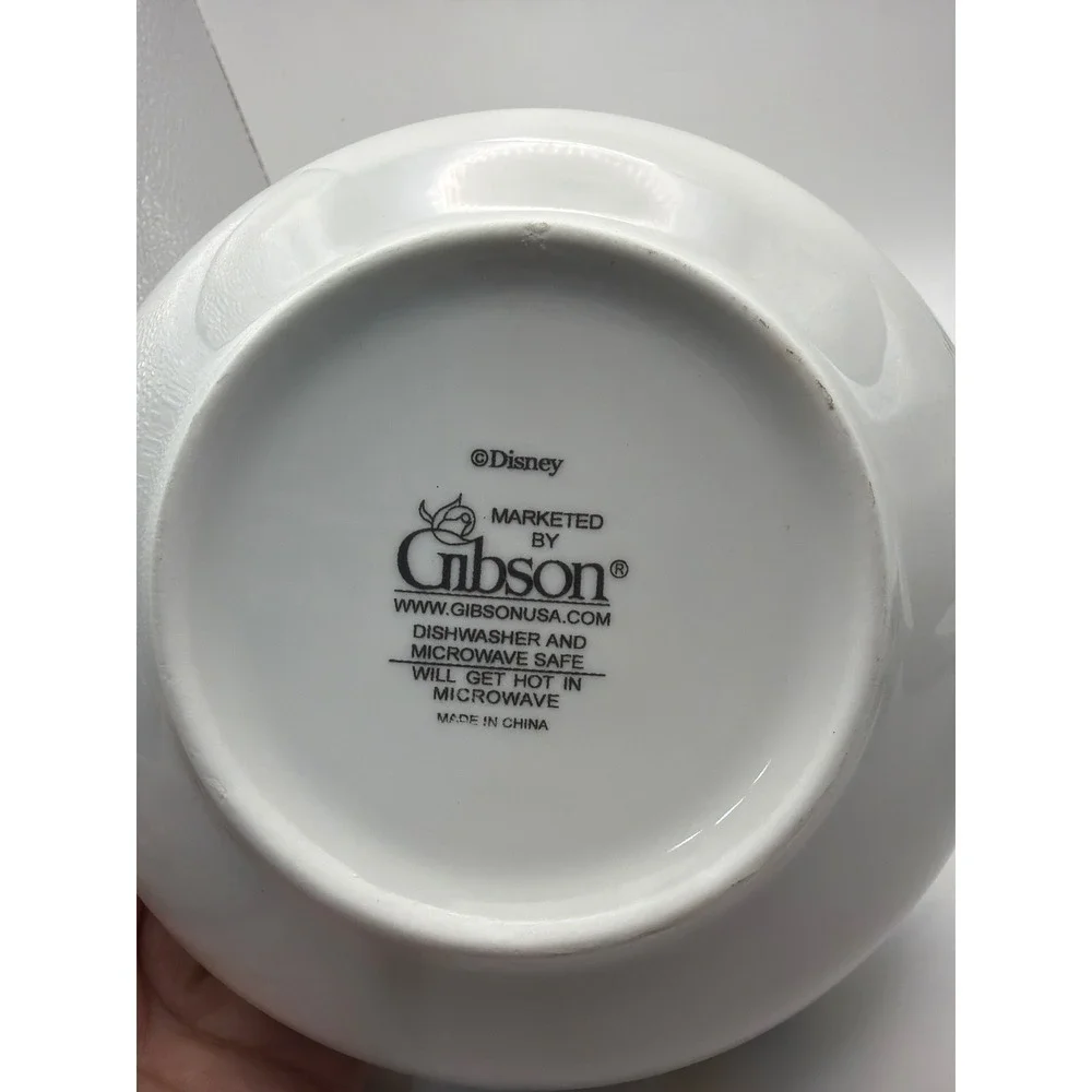 Disney Mickey Mouse Minnie Pluto Gibson Bowl and Glass Set 4 Piece Harlequin